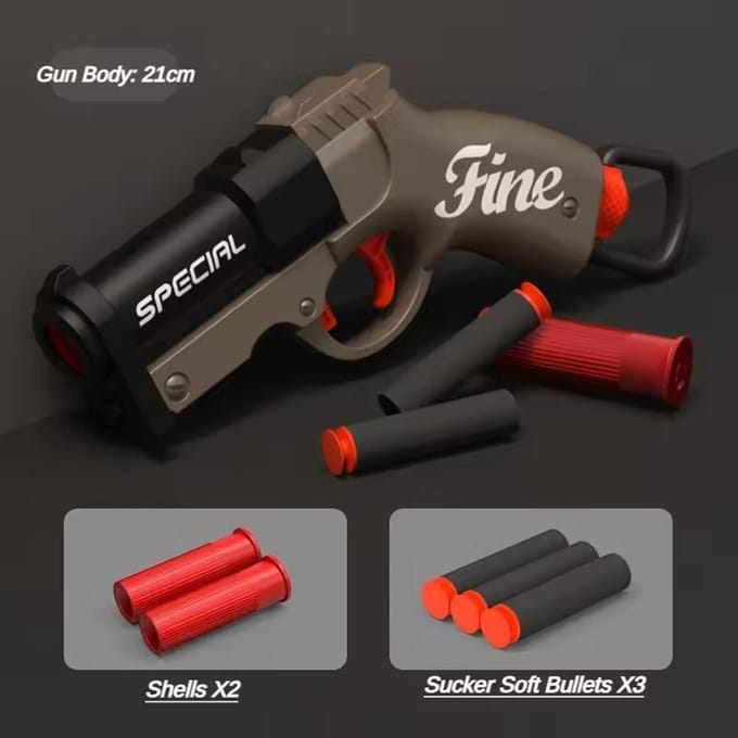 Mini S686 Schelp Werpende Zachte Kogel Afschiet Toyschietpistool Airsoft Schuimkogel Blaster CS Buitenwapen Kinderen Pistool black