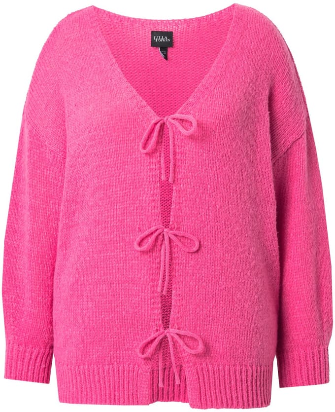 MIAMODA - Dames - Vest loose fit striksluiting - Neon bes - Maat 42+