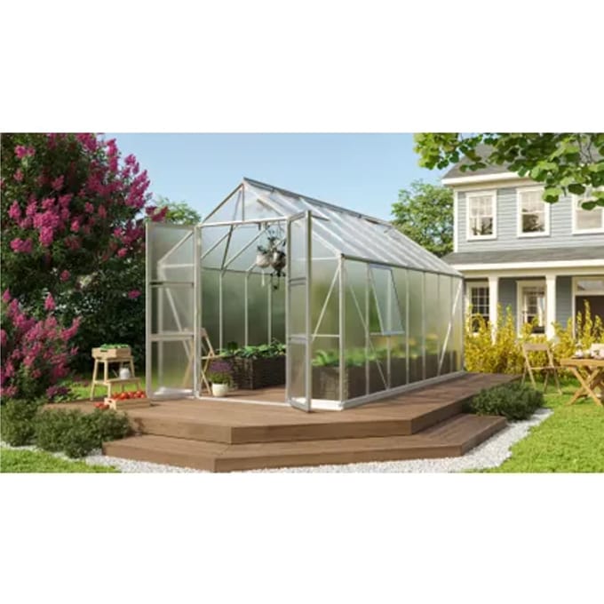 Vitavia Tuinkas Olymp 11500 - Polycarbonaat 4mm - Aluminium - 257x449x254cm