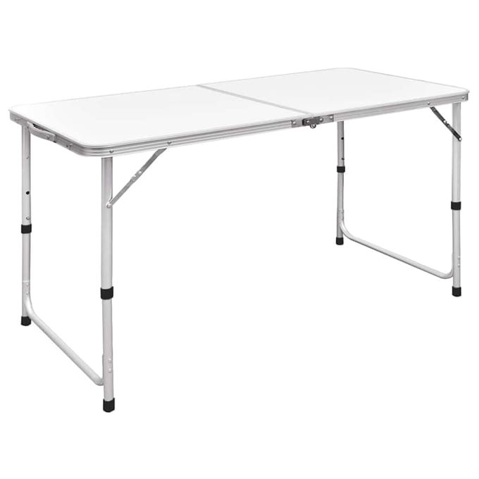 vidaXL - Campingtafel - inklapbaar - en - verstelbaar - 120x60 - cm - aluminium