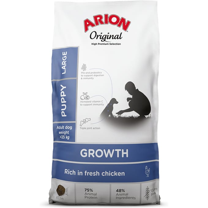 12kg Arion Original Growth Large Breed Kip hondenvoer droog