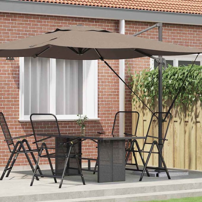 vidaXL - Roma - Parasol - 286 - x - 284 - x - 265 - cm - Aluminium - en - Polyester