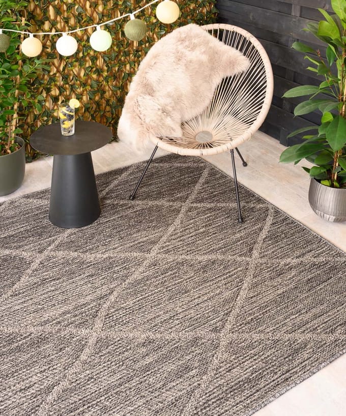 Buitenkleed ruit - Retreat grijs 240x340