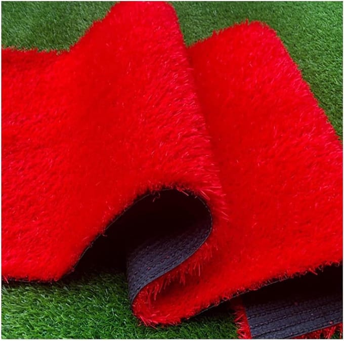 Kunstgrasmat - Synthetisch gras - Terras decoreren - Realistisch uiterlijk - 50 x 119 cm - Rood