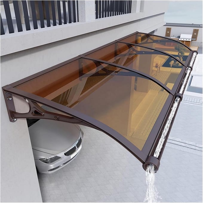 Deuroverkapping Luifel - Veranda Bescherming - Weer Beschermen - Gootontwerp - 100x100 cm - Transparant
