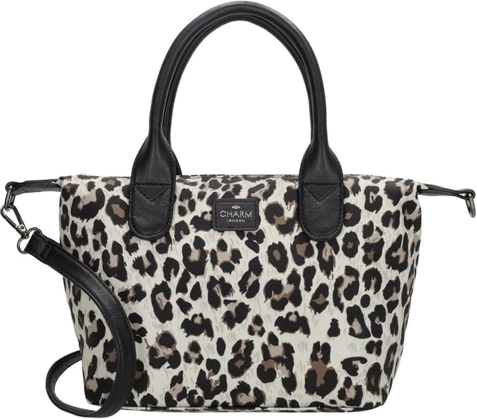 Charm London Buckingham Handtas Crossbody Schoudertas Medium - Luipaard Beige