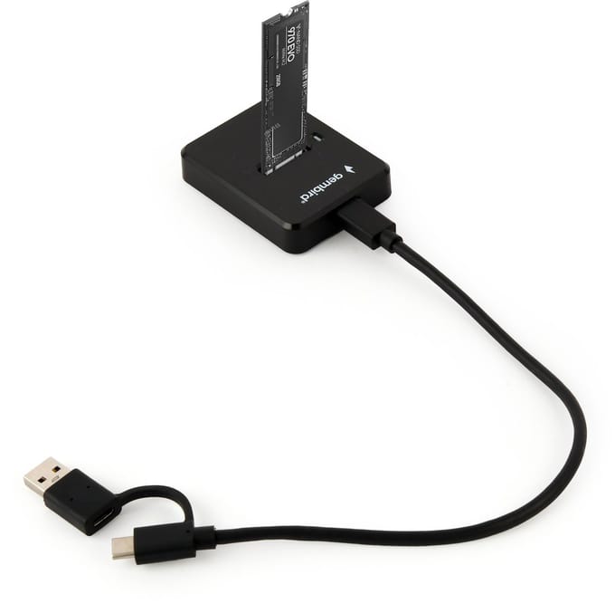 Gembird DD-U3M2 - SSD docking station - M.2 Card (PCIe NVMe & SATA) - USB 3.2 (Gen 2)