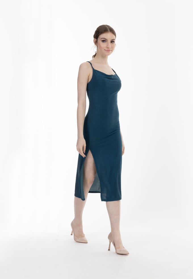 Mymo Midi-jurk met bandjes Dames aqua
