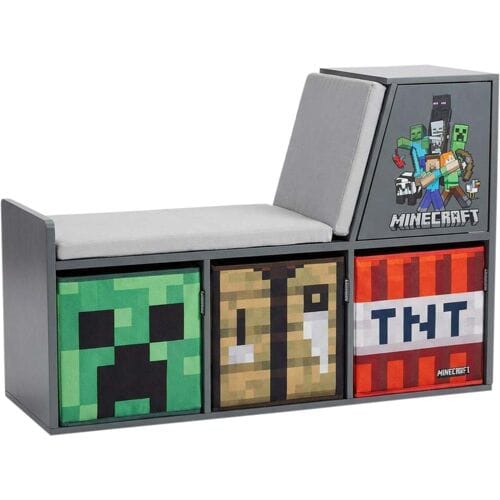 MINECRAFT Zitbank met opbergruimte, incl. 3 opbergdozen