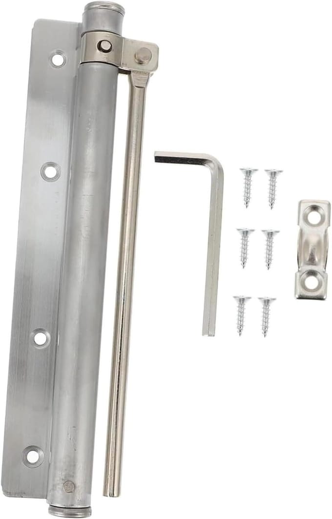 Automatische Deurdranger - Deurveer Sluiting - Deuren Sluiten - Geruisloos Openen - 20 cm Lengte - Zilver