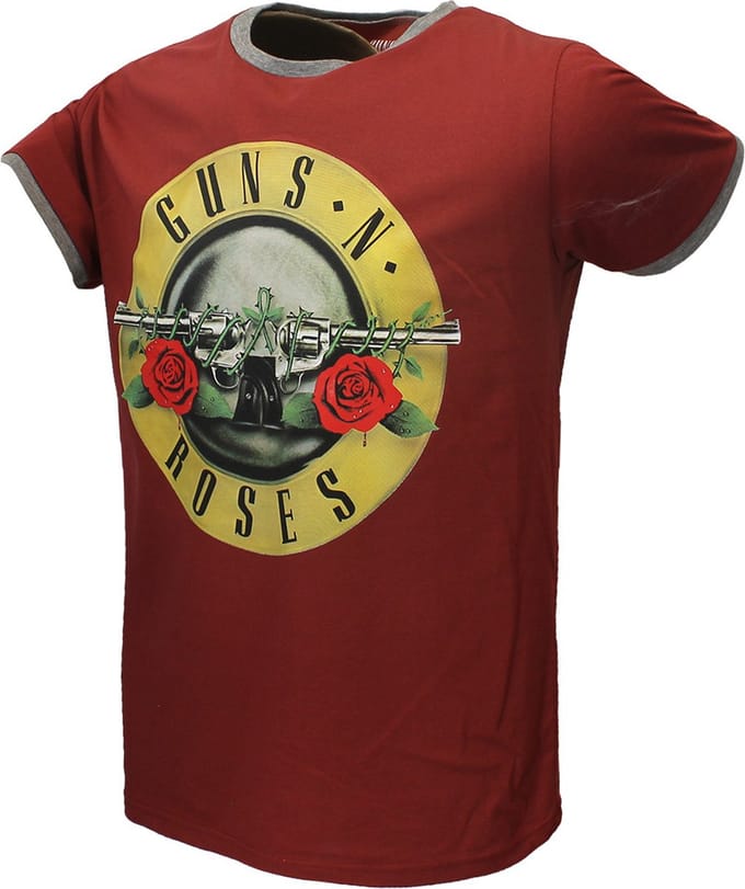 Guns N' Roses Logo Ringer T-Shirt Rood - Officiële Merchandise - S