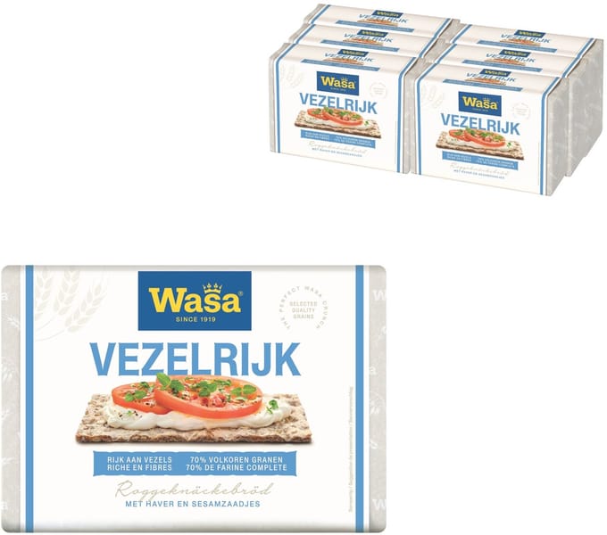 Wasa Vezelrijk Knäckebröd - 6 x 300g