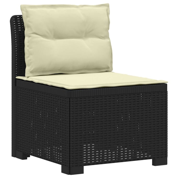 vidaXL - 4-Persoons - Tuin - Sofa - met - Kussens - Rattan - Look - PP - Antraciet