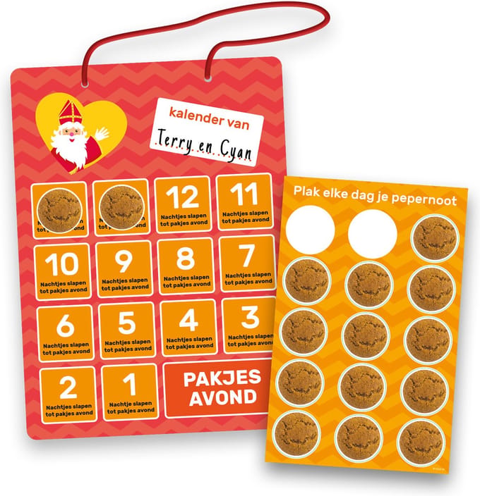Folat Aftelkalender Sinterklaas 27 X 35 Cm Papier Rood/oranje