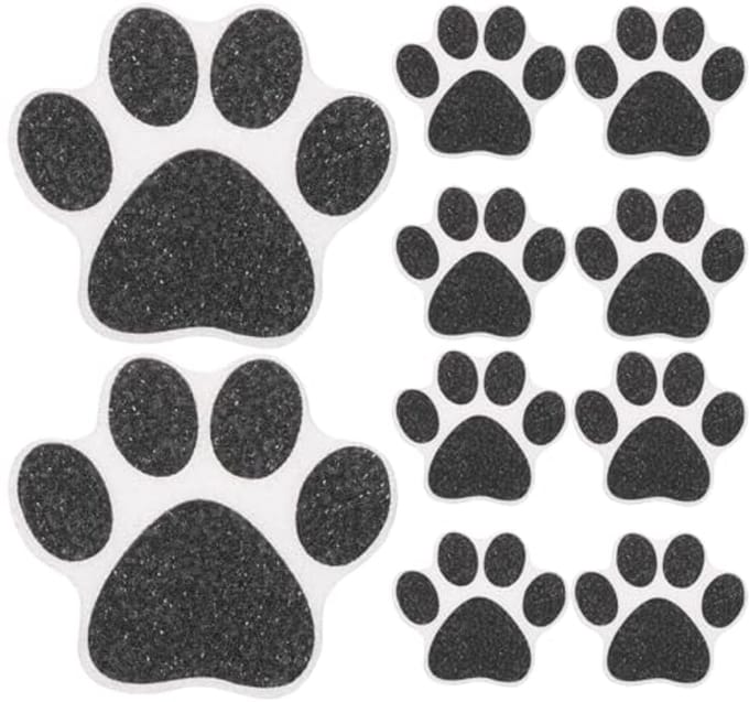 Antislip Stickers - Pootontwerp - Veiligheid Thuis - Zelfklevend - 10 Stuks - Zwart