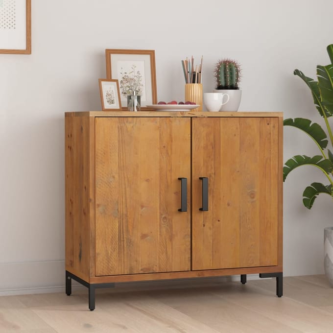 vidaXL - Dressoir - 75x35x70 - cm - massief - grenenhout - bruin