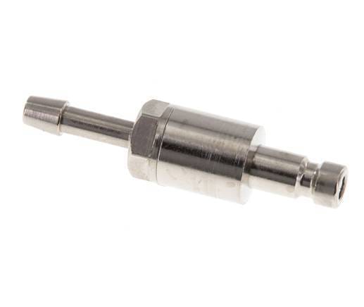 Vernikkeld Messing DN 2.7 (Micro) Luchtkoppeling Insteeknippel 3 mm Slangpilaar Double Shut-Off