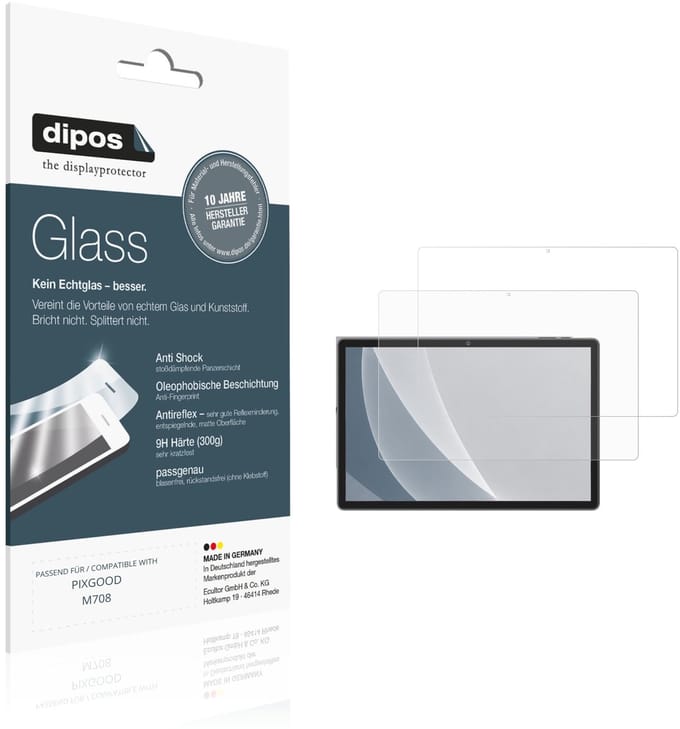 dipos – 2x Matte Pantserfolie geschikt voor PIXGOOD M708 | 9H Screenprotector