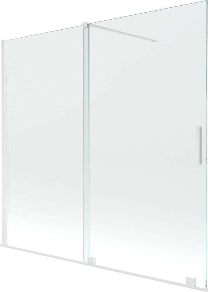 Mexen Velar badwand 2-delig schuifbaar 170 x 150 , transparant, wit - 896-170-000-01-20