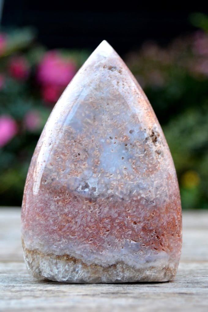 Decoratief edelsteen roze Amethist sculptuur # 13