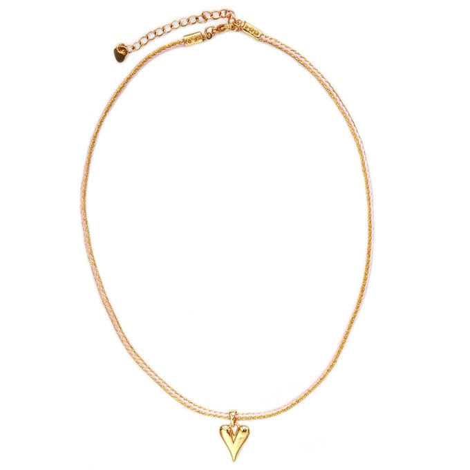 Ketting metallic roze hart