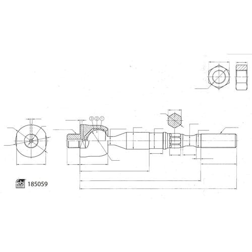 Axiaalgewricht, spoorstang FEBI BILSTEIN 185059