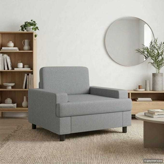 vidaXL - Fauteuil - Lichtgrijs - Stof