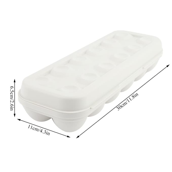 Boîte de Rangement pour Plateau à Œufs, Récipient Organisateur avec Couvercle pour Cuisine Maison white