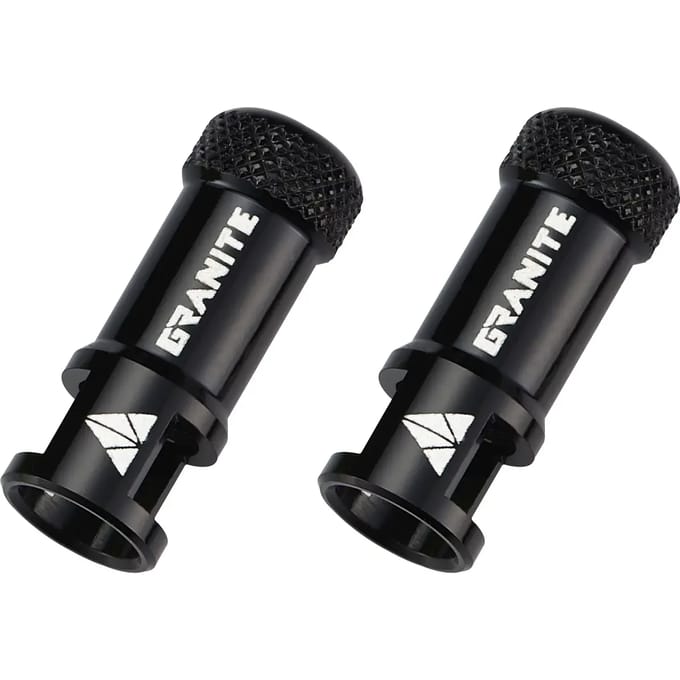 Granite - Juicy Nipple Ventieldopje - Zwart - voor presta - 2 stuks