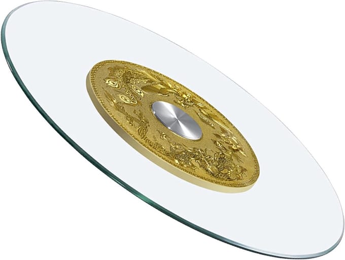 Draaibare Serveerblad - Draaitafel Glas - Eten Serveren - 10mm Dik Glas - 80 cm - Transparant