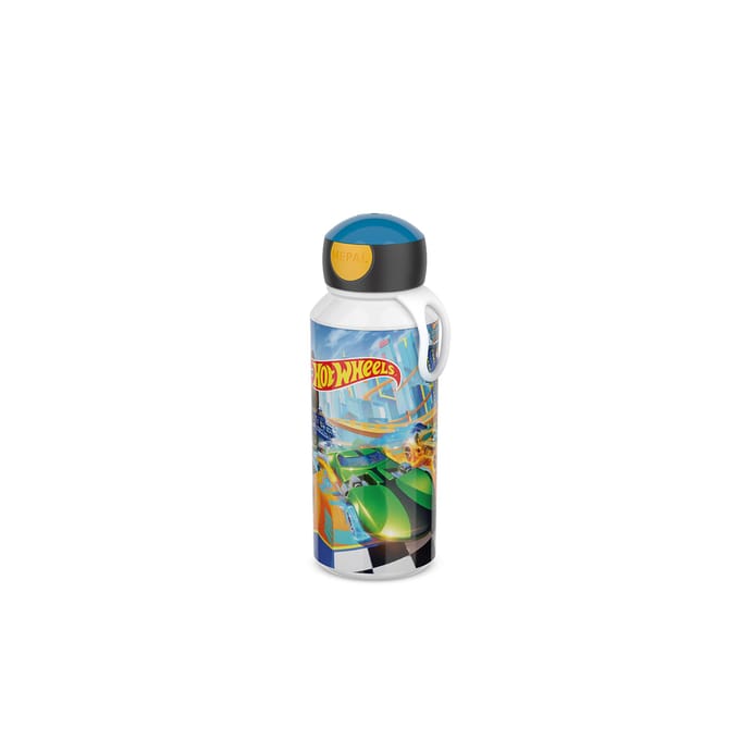 Mepal Pop-up drinkfles Campus - 400 ml - Sluit goed af - Drinkbeker voor kinderen - Hot Wheels