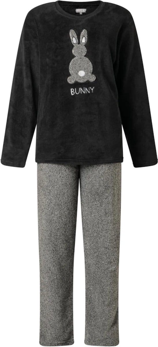 Cocodream dames huispak fleece - maat M - Bunny - zwart