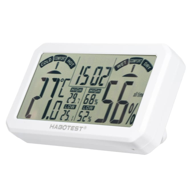 HABOTEST Mini digitale hygrometer en thermometer binnenvochtigheidsmeter kamertemperatuursensor met HT683 wit