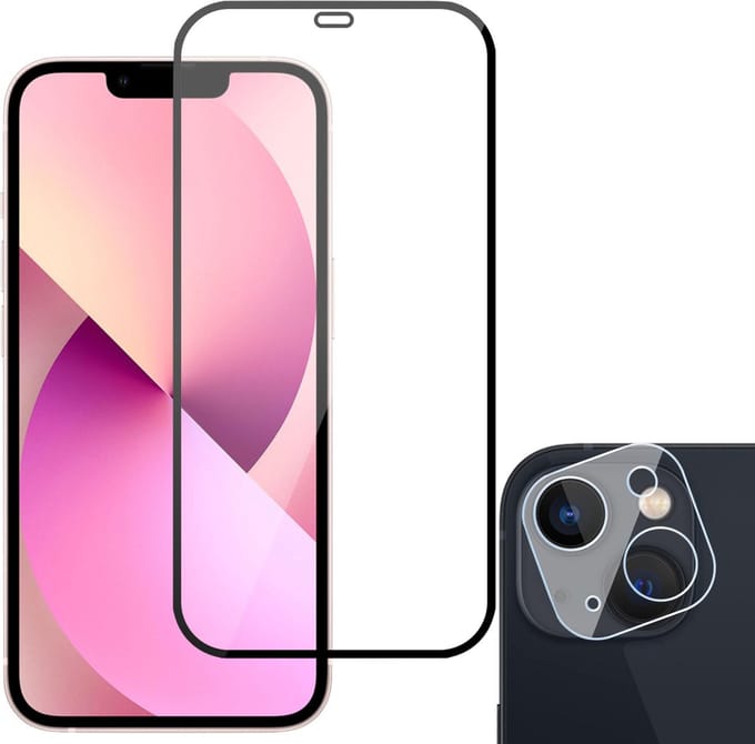 Geschikt voor iPhone 13 Mini Volledig Dekkende Screenprotector - Beschermglas Met Camera Screenprotector