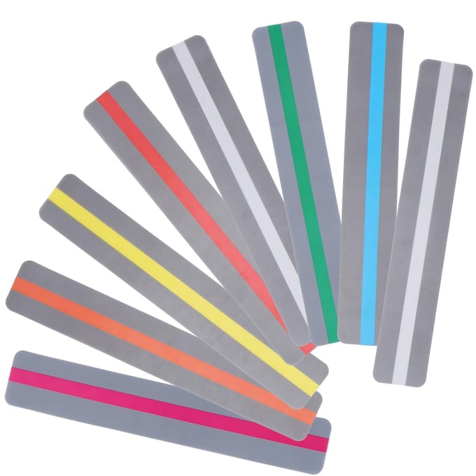 8 Stuks Leesstroken Geleide Markering Gekleurde Overlays Boekenlegger Plastic Hulpmiddel Klein gray