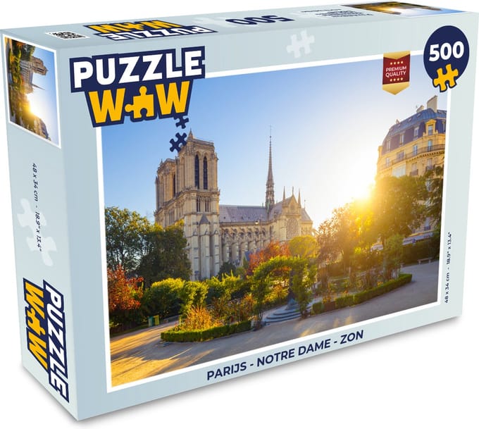 Puzzel Parijs - Notre Dame - Zon - Legpuzzel - Puzzel 500 stukjes