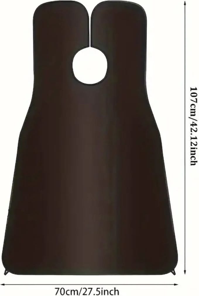 Nivard Baardschort - Beard Bib - Scheerschort - Baard Cape - Kappersmantel - Kapmantel - Zwart