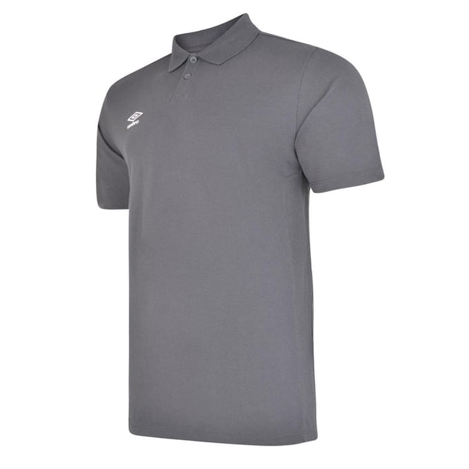 Umbro Jongens Essential Poloshirt (Koolstof/Wit)