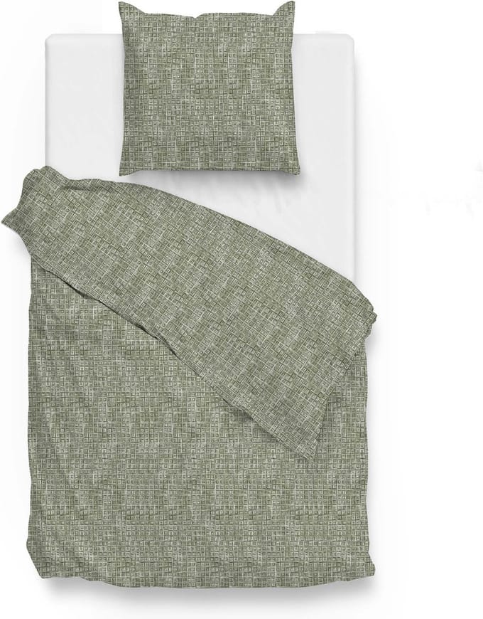 Zohome Blitz Dekbedovertrek - Eenpersoons - Flanel - 140x200-220cm - Groen