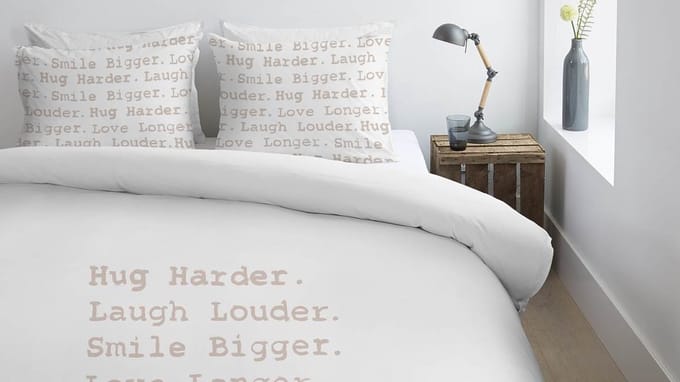 Snoozing Mads Dekbedovertrek - Extra breed - 260x200/220 cm - White