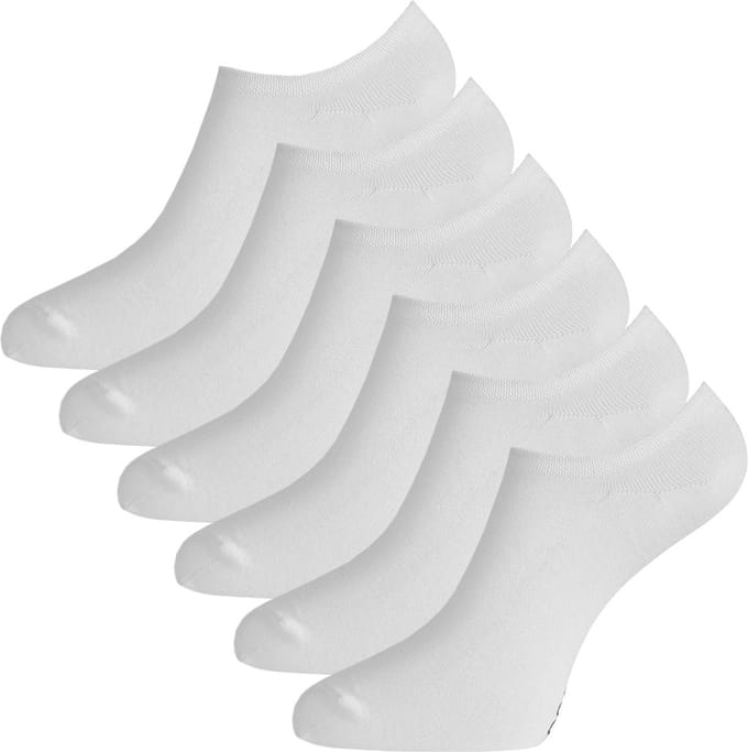 Bamboo Basics Footies Jamie (6-pack) - Wit- Maat 35-40 - Bamboe Sokken - Sneakersokken - Onzichtbare Sokken