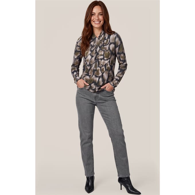Roby Print Top Olijfgroen / Multi