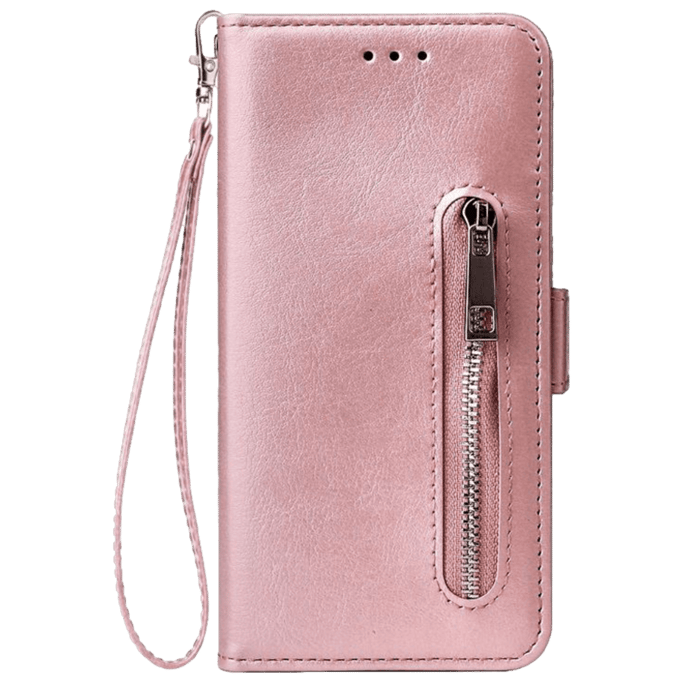 CaseBody Huawei P30 Zipper Portemonnee Hoesje Rosegoud