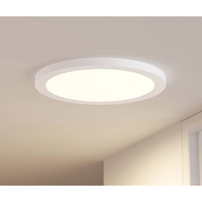 Prios LED plafondlamp Aureka, bewegingsmelder, Ø 33 cm, wit