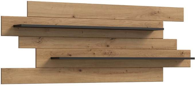 Canu wandkast wandplank 2 planken eiken decor, donkergrijs.
