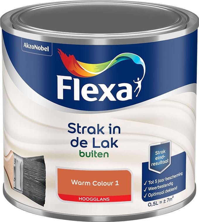 Flexa - Strak In De Lak Buitenlak Hoogglans - Warm Colour 1 - Mengverf - 500 Ml