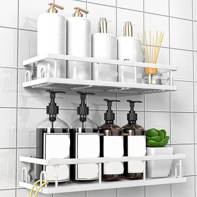 Thuys – Doucherek Aan Douchewand – Doucherek Zonder Boren – Doucherek Hoek – 12 x 30.4 x 5.5 cm – Wit