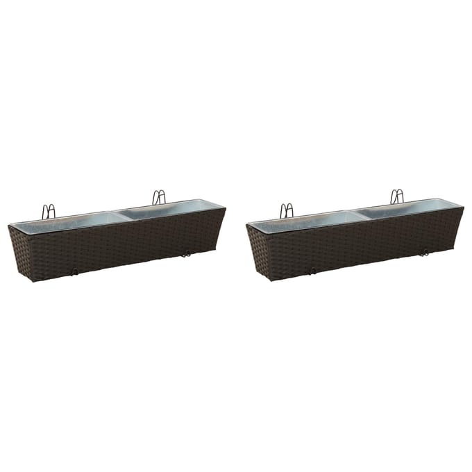 vidaXL Reling 2 st Zwart 80 x 17 x 17 cm Metaal