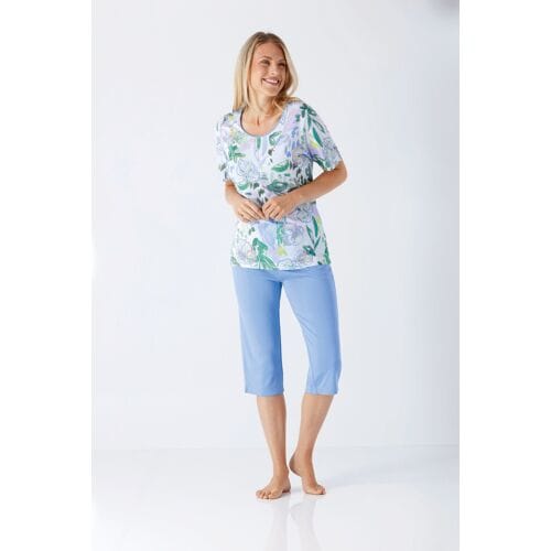 Hajo dames pyjama bloemen - Wit - Maat - 36/38