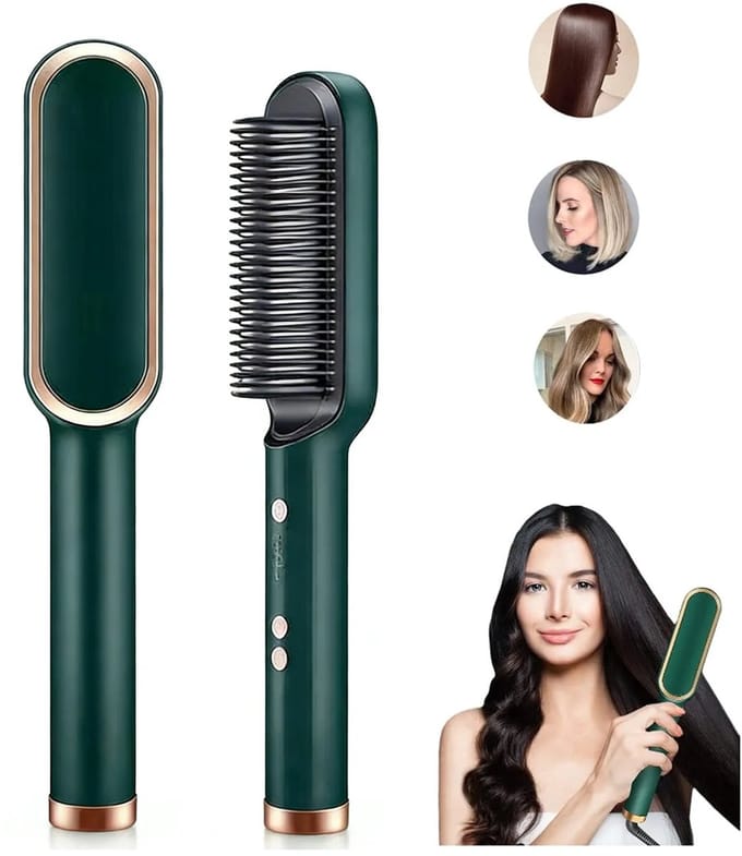 2-in-1 Styling Kam & Krultang - 5 Temp - 10s Snel Opwarmend - Groen